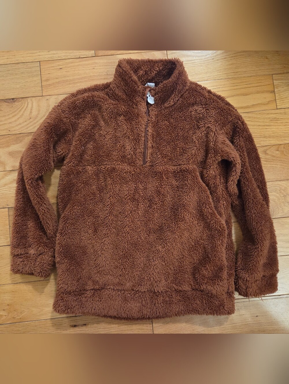 Kids Peekaboo Beans sherpa fleece half-zip
